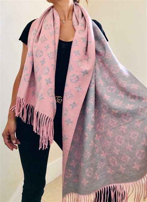 grey lv scarf|louis vuitton pink scarf.